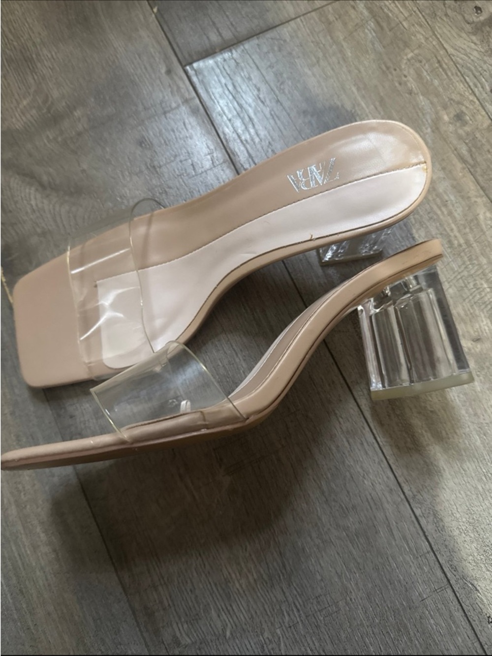 ZARA Clear-Strap Nude sandals - Picture 2 of 2